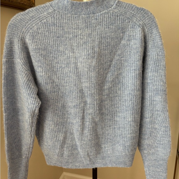 J.Crew Ribbed V-neck Wool Alpaca Cardigan Sweater Light Blue Size Small - Picture 8 of 11